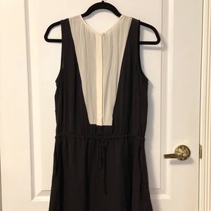 Babaton silk dress in black and cream